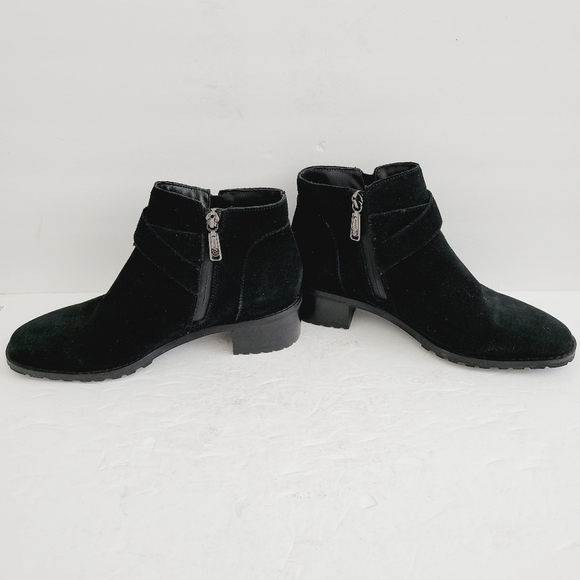 New Blondo Women's Stacy Buckle Detail Suede Waterproof Booties, Size 8 - Picture 2 of 9